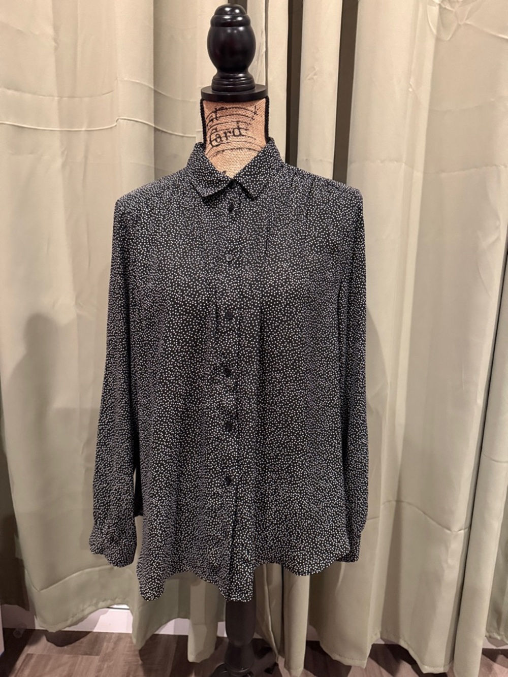 H&M Black and White Dot Button-Down Shirt